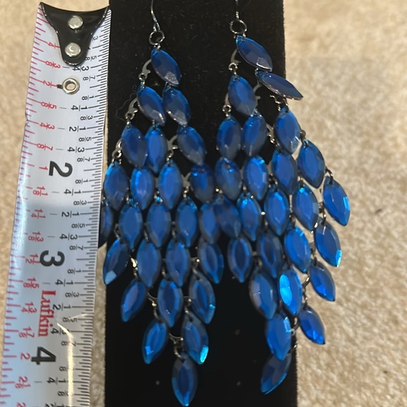 Blue Long Earrings - Picture 2 of 2
